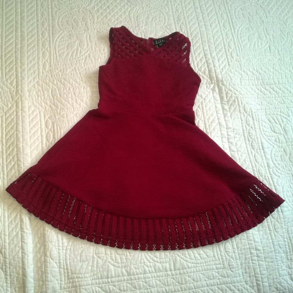 Deep Red Dress w/Lace Details